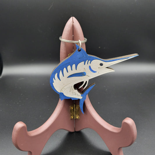 Blue Marlin Keychain / Bag Tag