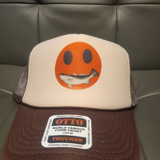 Speckled Trout Smiley Face Cap (Brown & Tan)